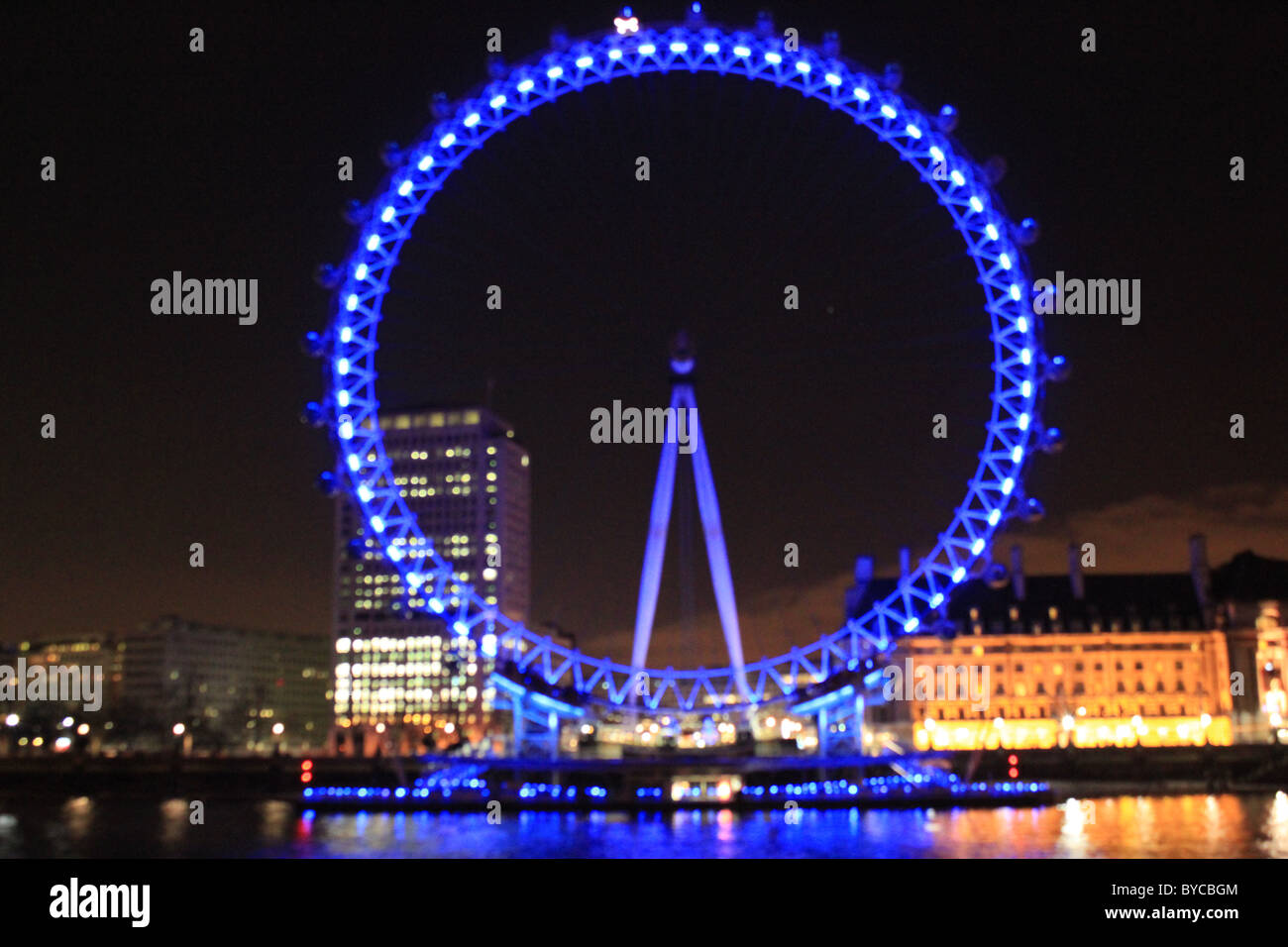 2011 Nuovo anno di fuochi d'artificio a London Eye, England, Regno Unito Foto Stock