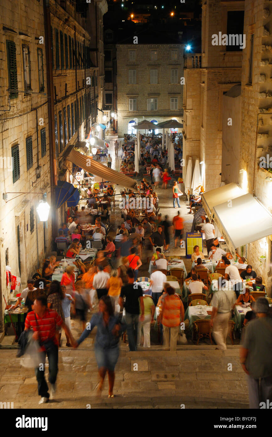 Strada di Dubrovnik, costa dalmata, centro storico, Croazia Foto Stock