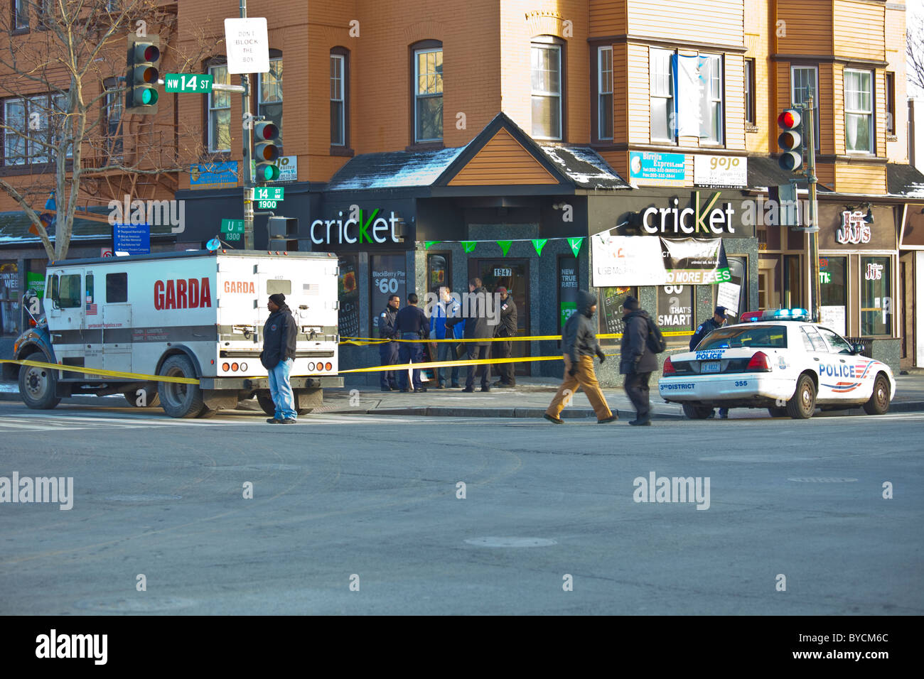 Tentativi di furto di auto blindata a XIV e U St, NW, Washington DC Foto Stock