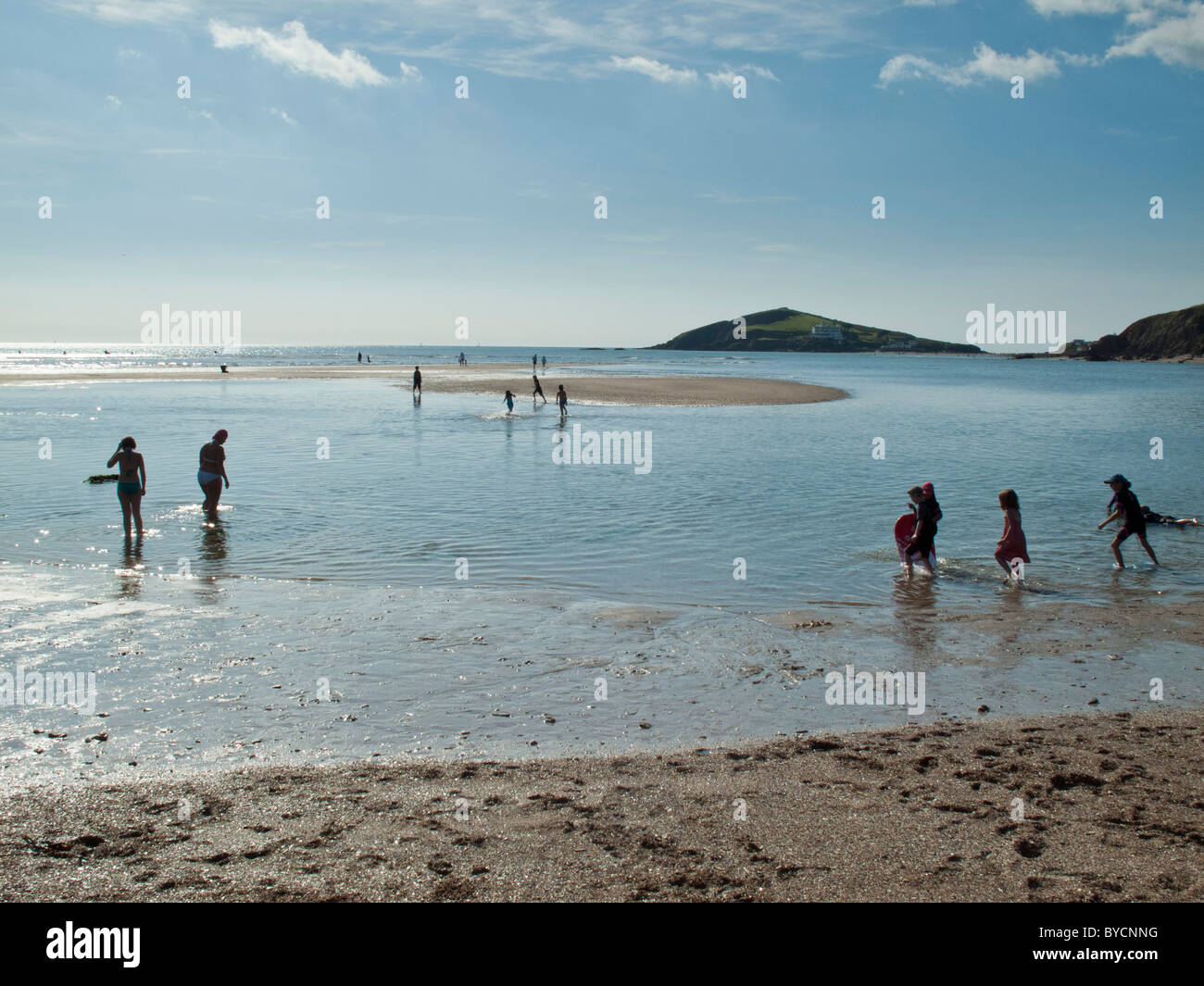 Devon mare in tarda estate, Bantham Beach Foto Stock