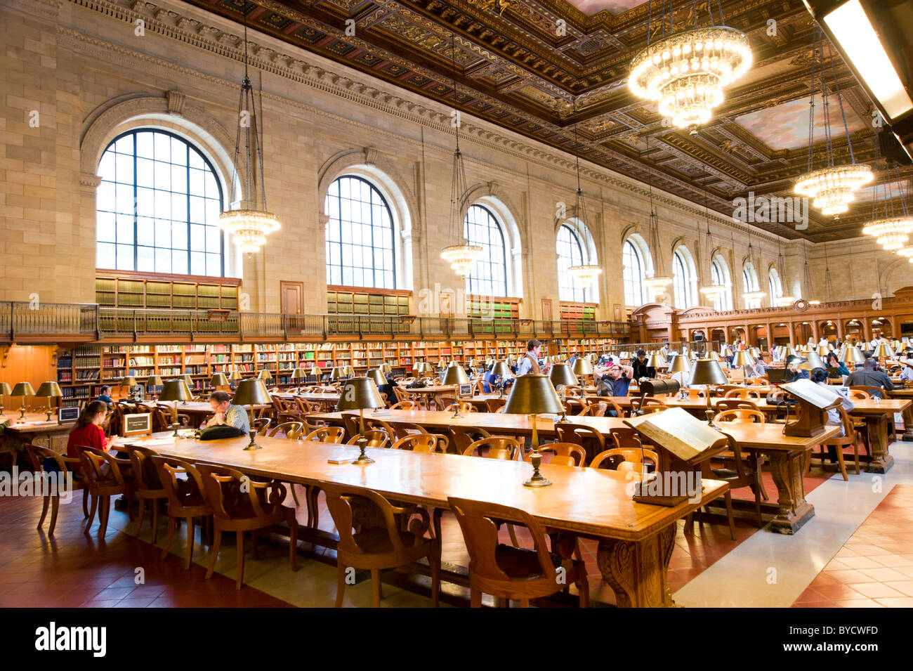 La Biblioteca Pubblica di New York, New York City, America, STATI UNITI D'AMERICA Foto Stock