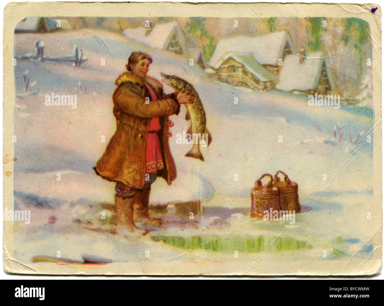 Cartolina di antiquariato Foto Stock