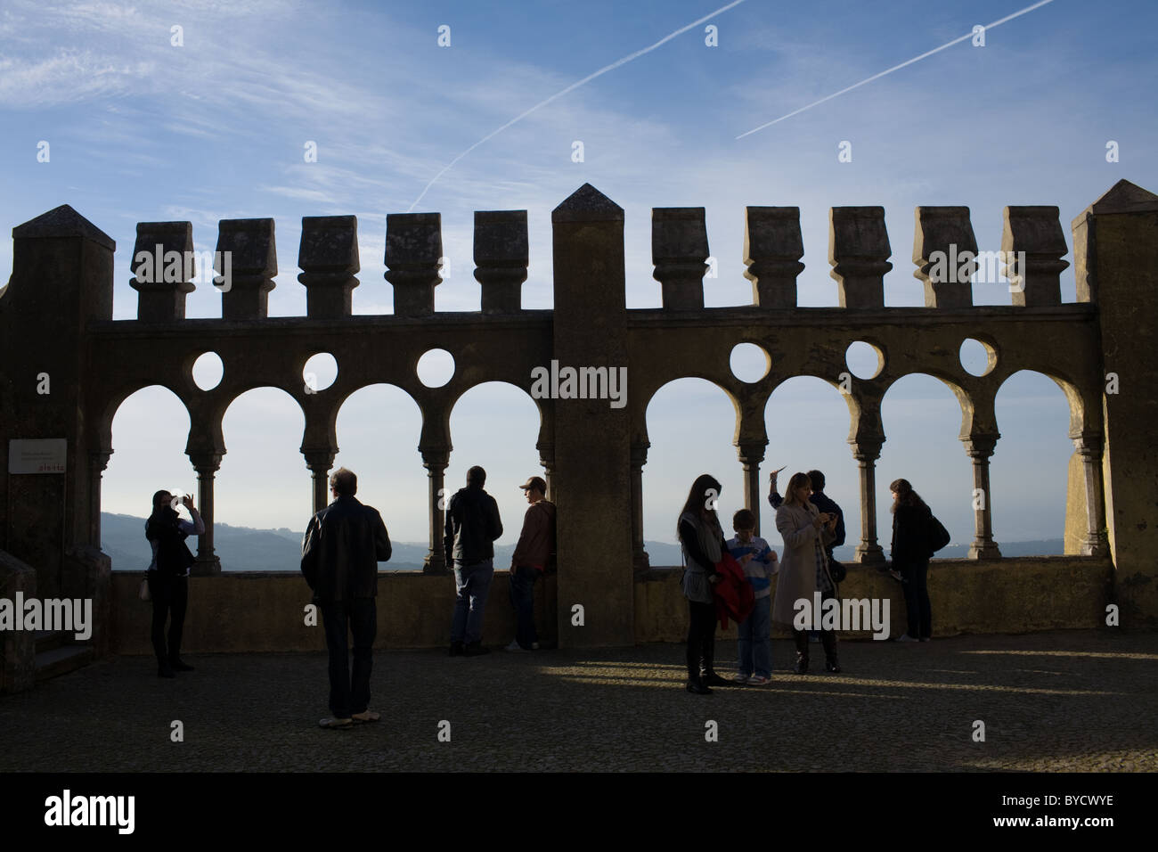 Palacio de Pena, influenza moresca, Sintra, Portogallo Foto Stock