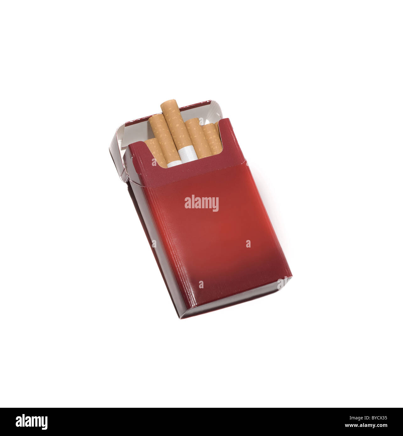 Aprire un pacchetto di sigarette generico con la sigaretta fuori.. Foto Stock