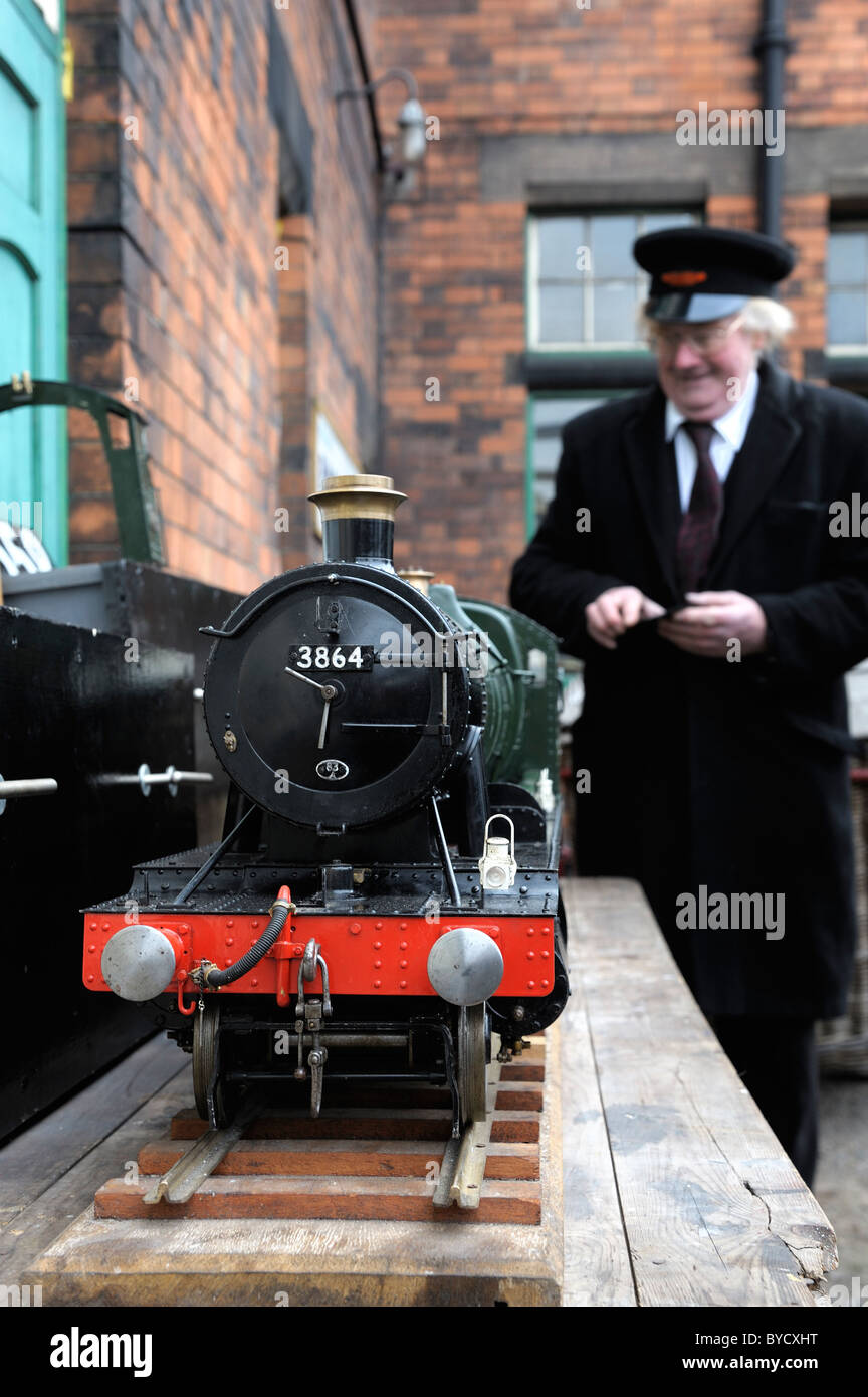 Modello di locomotiva a vapore sul display a great central railway loughborough England Regno Unito Foto Stock