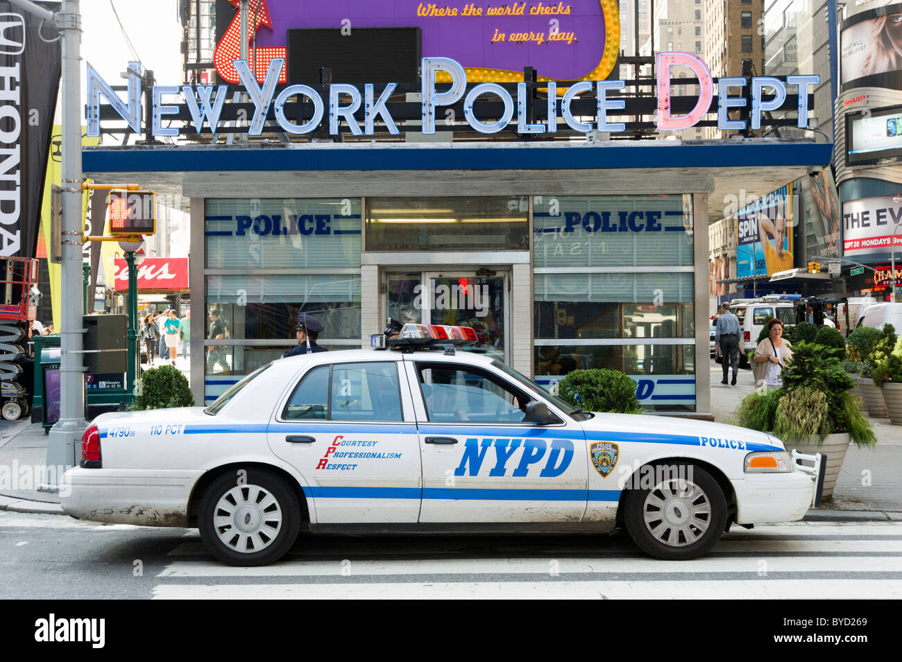 NYPD in Times Square a New York City, Stati Uniti d'America Foto Stock