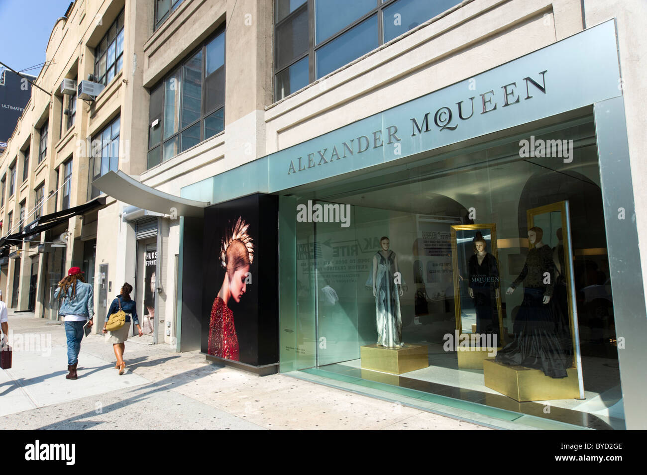 Alexander McQueen store sulla West 14th Street nel Meatpacking District di New York City, Stati Uniti d'America Foto Stock