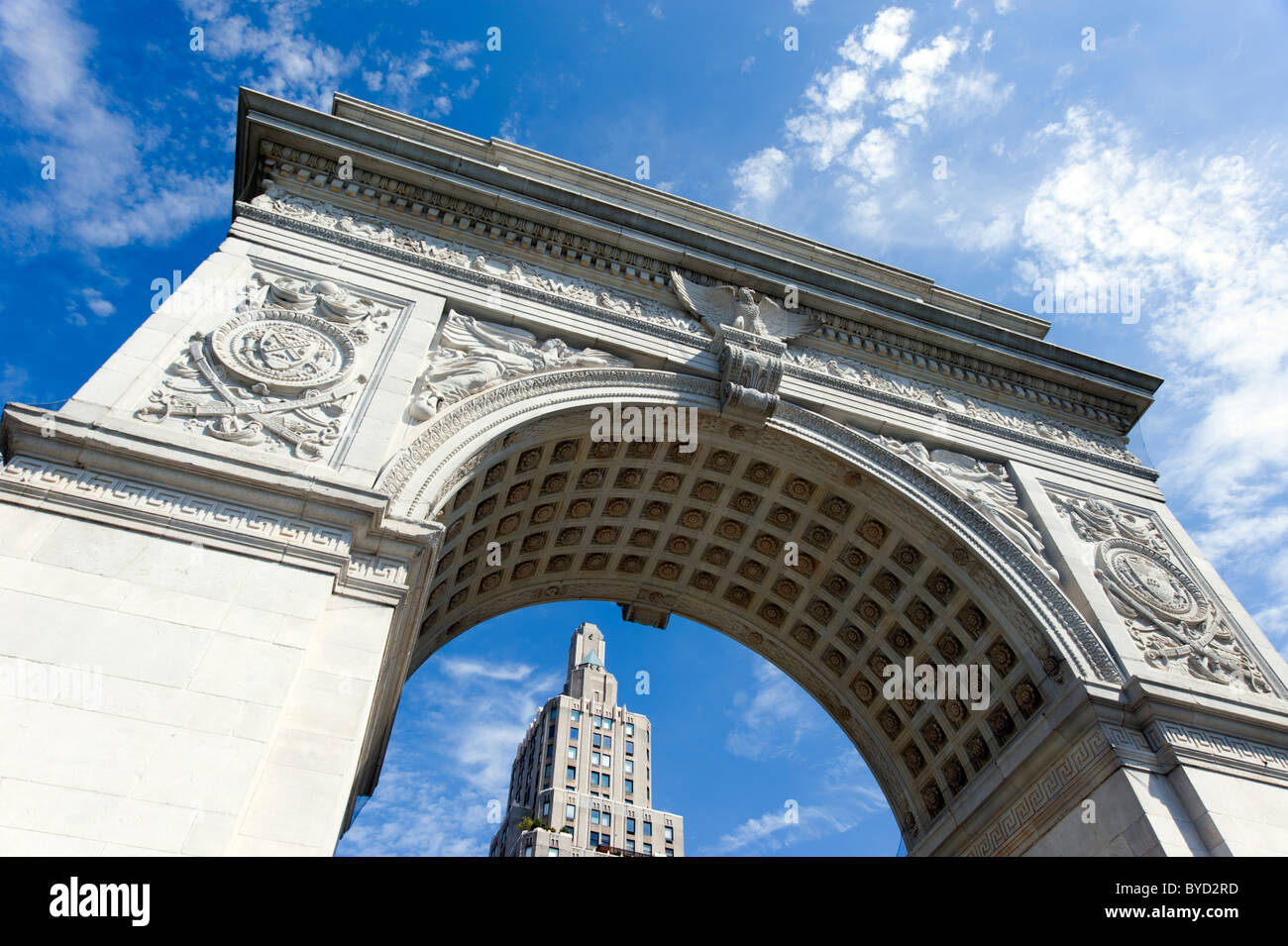 Arco di Washington a Washington Square Park di New York City, Stati Uniti d'America Foto Stock