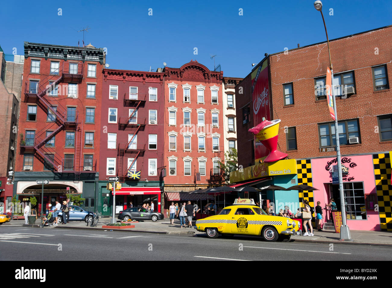 Settima Avenue South nel Greenwich Village di New York City, Stati Uniti d'America Foto Stock