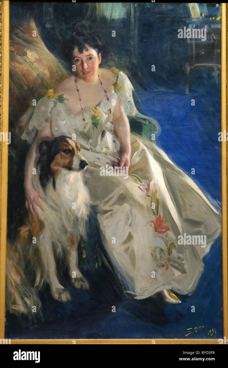La sig.ra Walter Rathbone Bacon (Virginia Purdy, morto 1919), 1897 da Anders Leonard Zorn Foto Stock