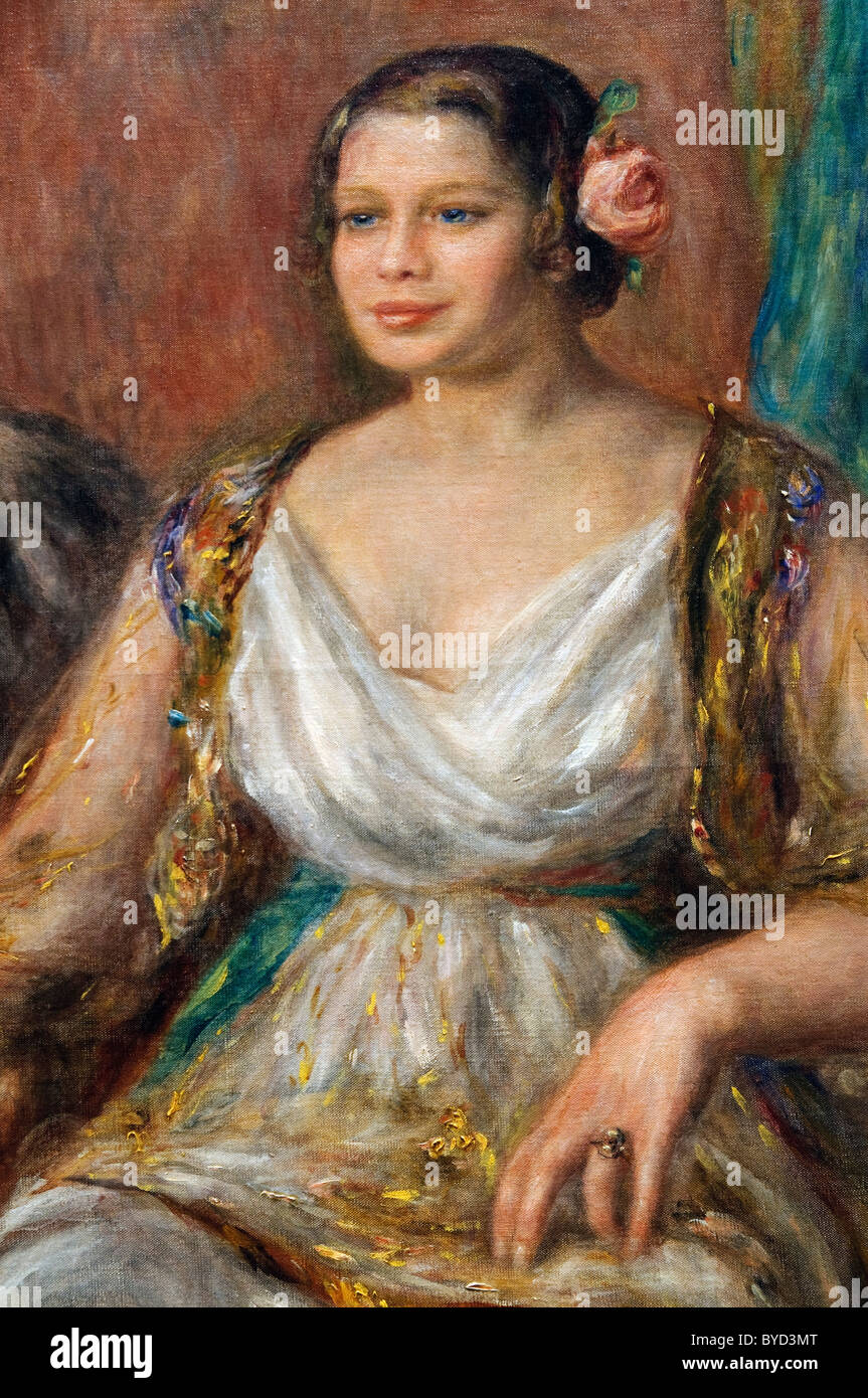 Dettaglio: Tilla Durieux (Ottilie Godeffroy, 1880-1971), 1914, da Auguste Renoir, Foto Stock
