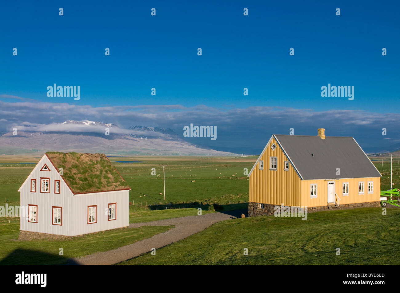 Tipiche Case in Glaumbaer, Islanda, Europa Foto Stock