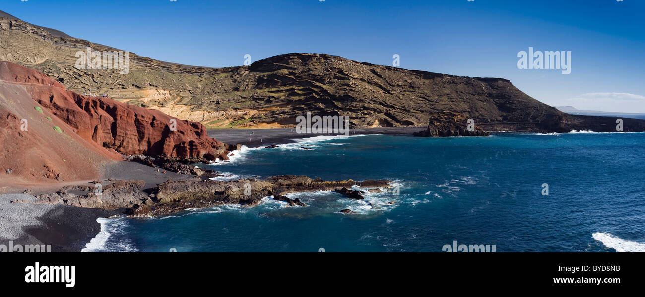 Scogliere di El Golfo, Lanzarote, Isole Canarie, Spagna, Europa Foto Stock