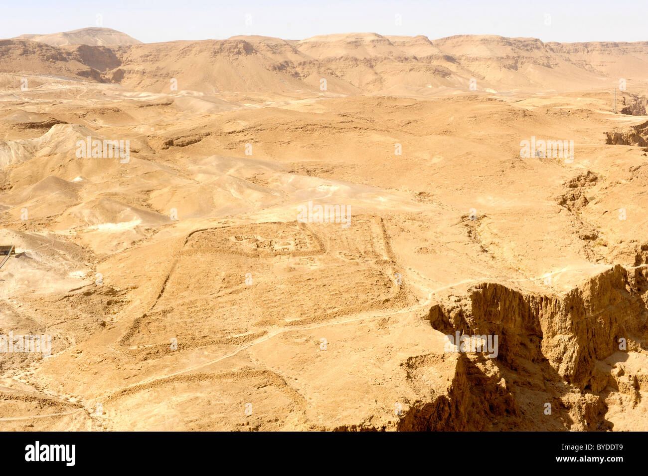 Camp 6 del romano assedianti, Masada National Park, la Giudea, Mar Morto, Israele, Medio Oriente e Asia sud-ovest Foto Stock