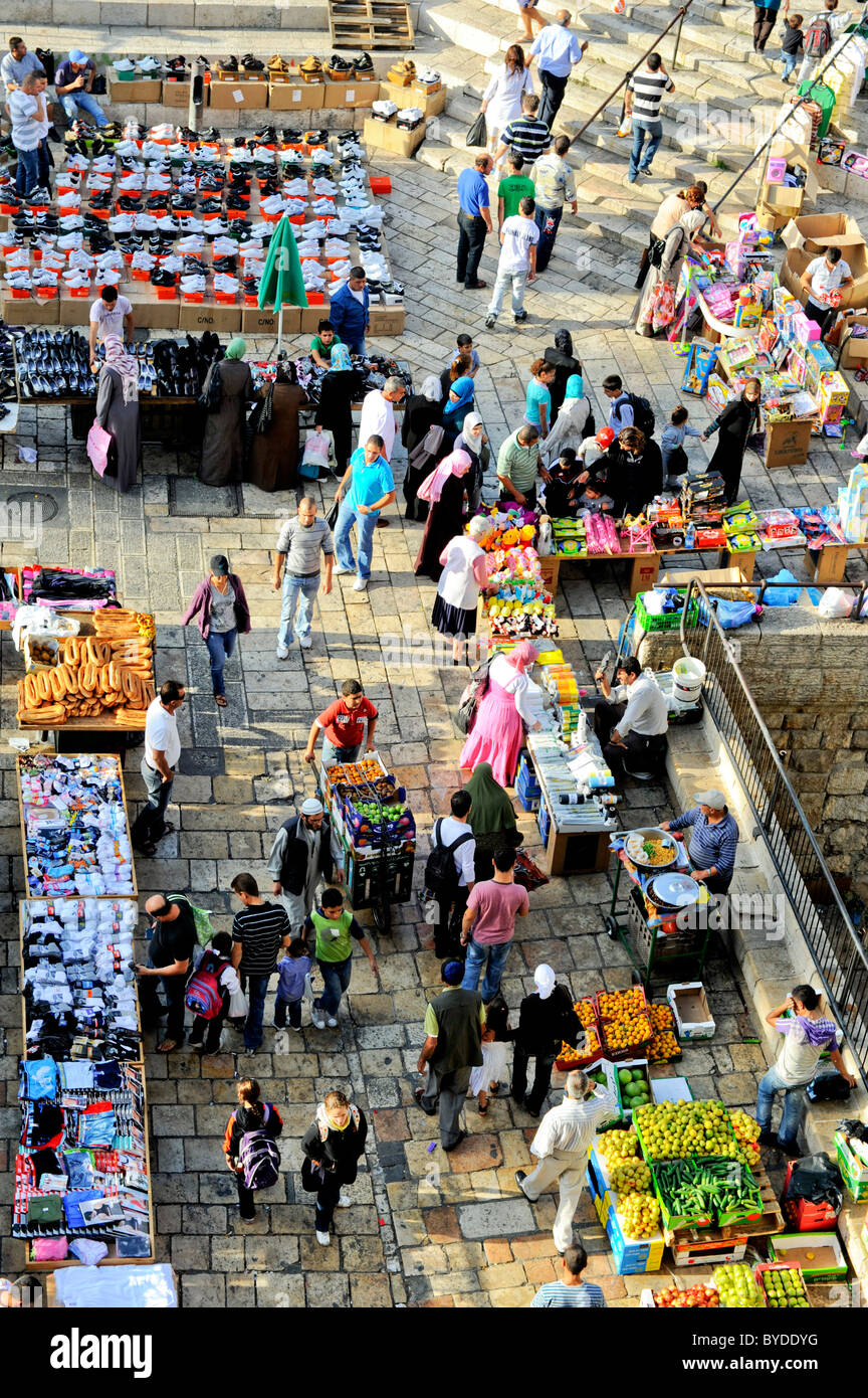 I concessionari fuori porta di Damasco, città vecchia, a Gerusalemme Est, Israele, Medio Oriente e Asia sud-ovest Foto Stock