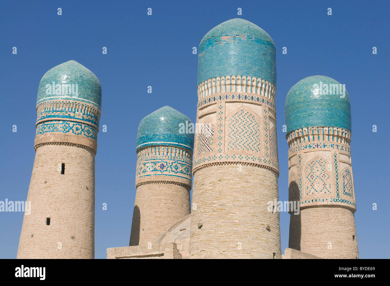 Char Minar Medressa, Bukhara, Uzbekistan in Asia centrale Foto Stock