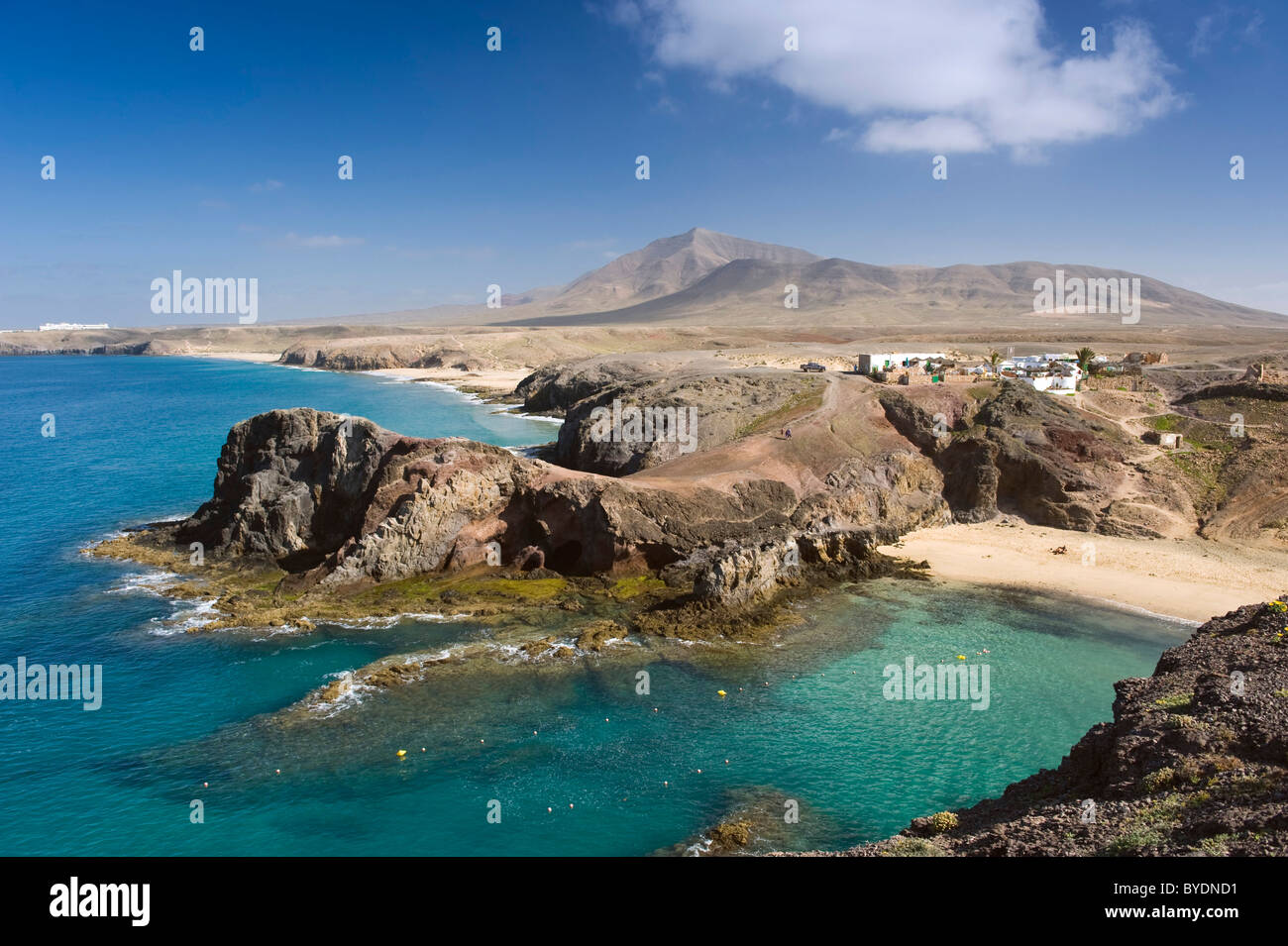 Spiaggia Papagayo vicino a Playa Blanca, Lanzarote, Isole Canarie, Spagna, Europa Foto Stock