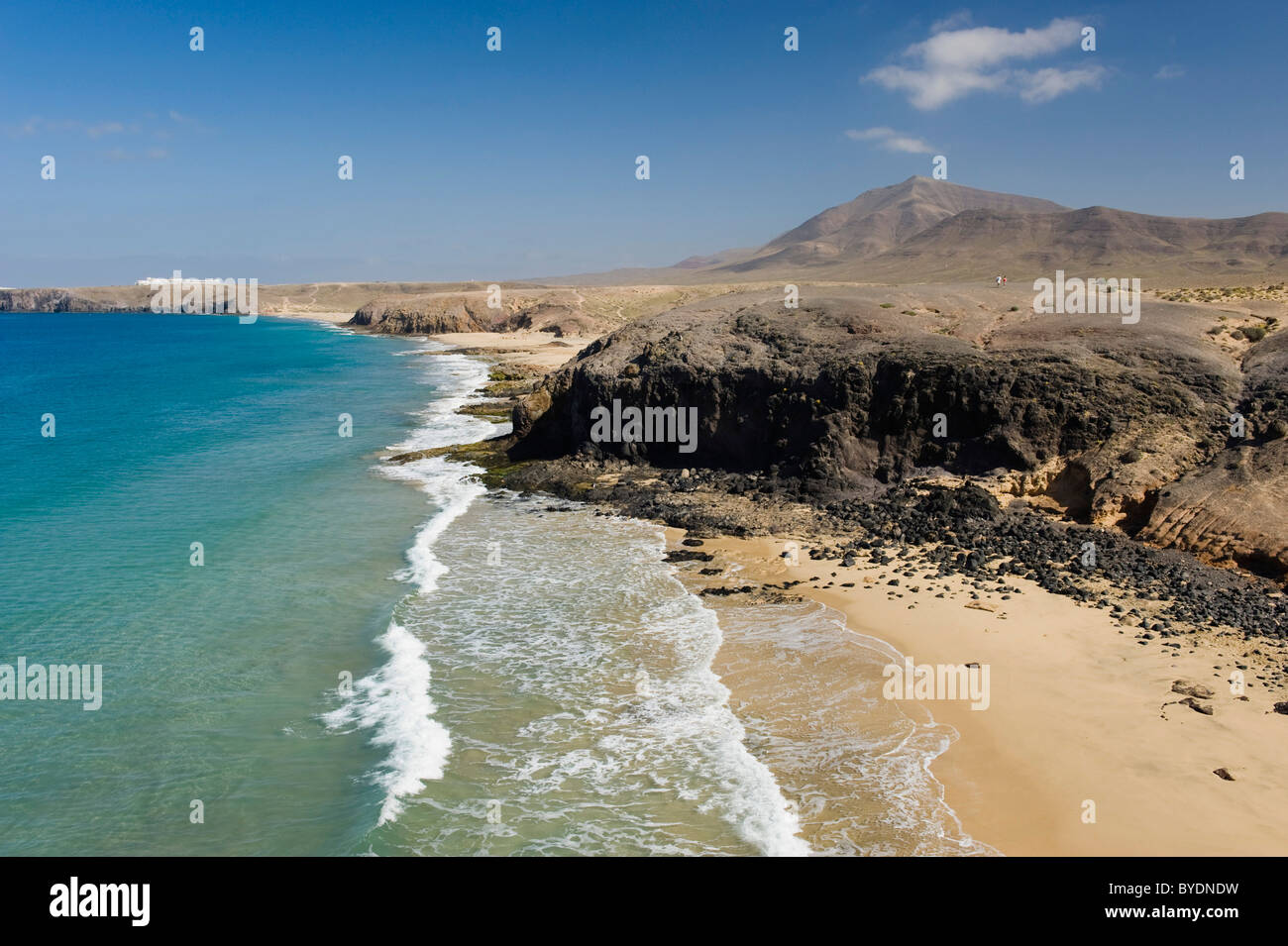 Spiaggia Papagayo vicino a Playa Blanca, Lanzarote, Isole Canarie, Spagna, Europa Foto Stock