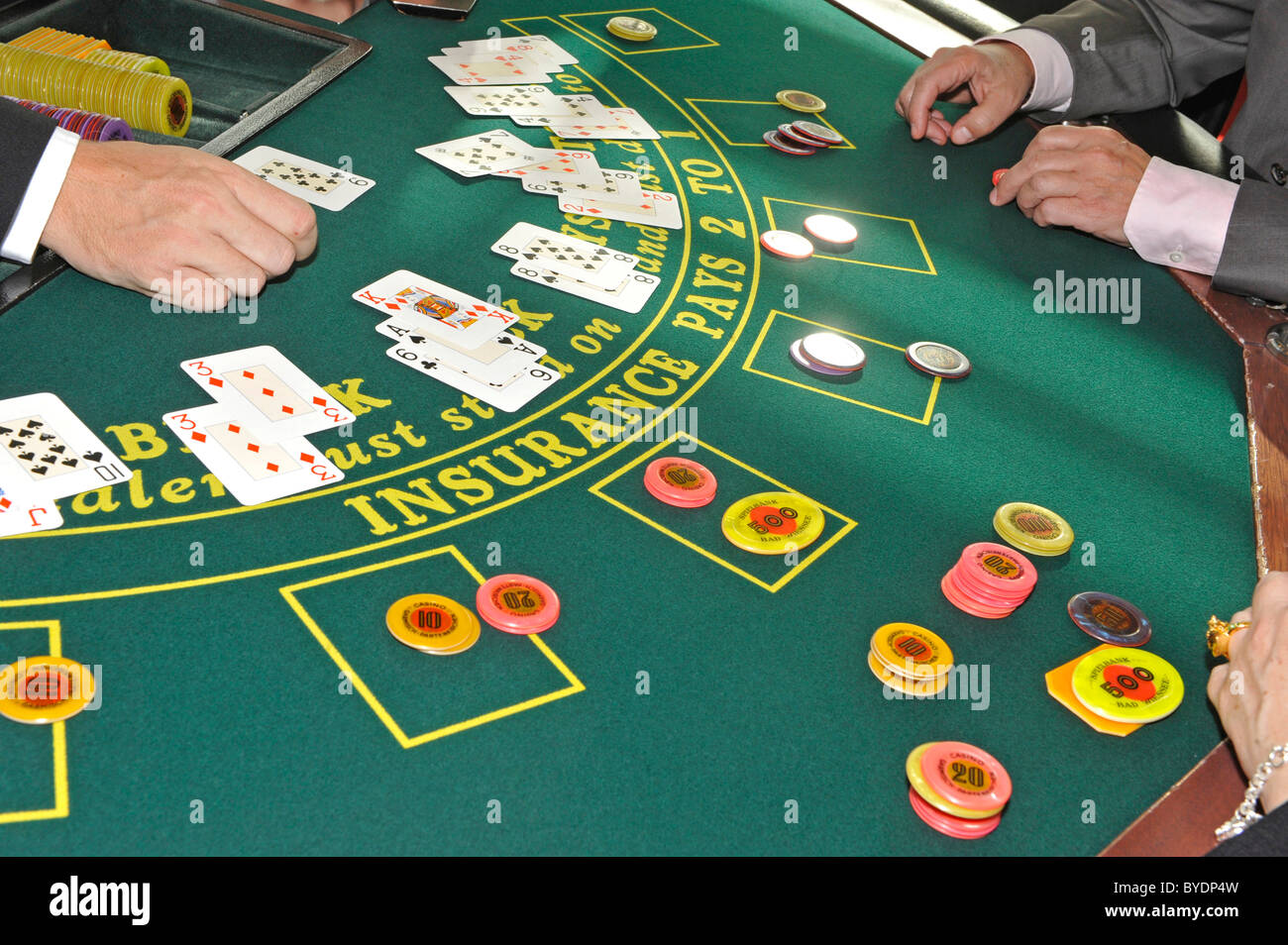 Black Jack tavolo del poker e casinò di Bad Wiessee, Lago di Tegernsee, Baviera, Germania, Europa Foto Stock