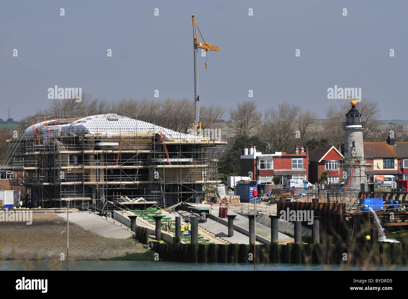 L'industria ,Costruzione,costruzione,nuovo, Shoreham, R.N.L.I Boat House,lavoro , in costruzione Foto Stock