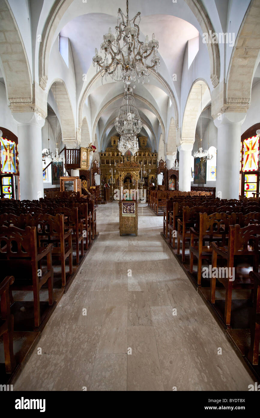Monastero chiesa Timiou Stavro, Omodos, Monti Troodos, centrale di Cipro Foto Stock
