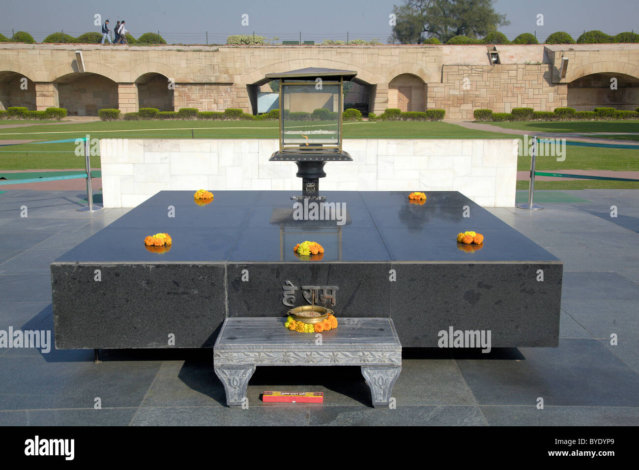 Memoriale del Mahatma Gandhi, sito di cremazione, Rajghat, Delhi, Uttar Pradesh, India del Nord, India, Asia Foto Stock