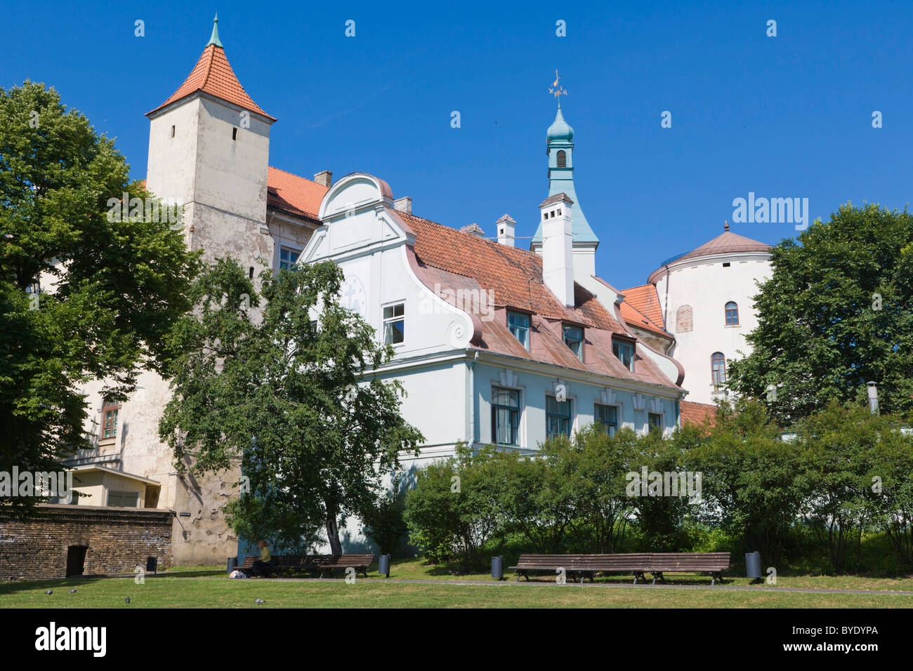 Sapju Dievmates Romas katolu baznica, Nostra Signora del Dolore della Chiesa Cattolica, Rigas Pils, il Castello di Riga, 11 Novembra krastmala Foto Stock