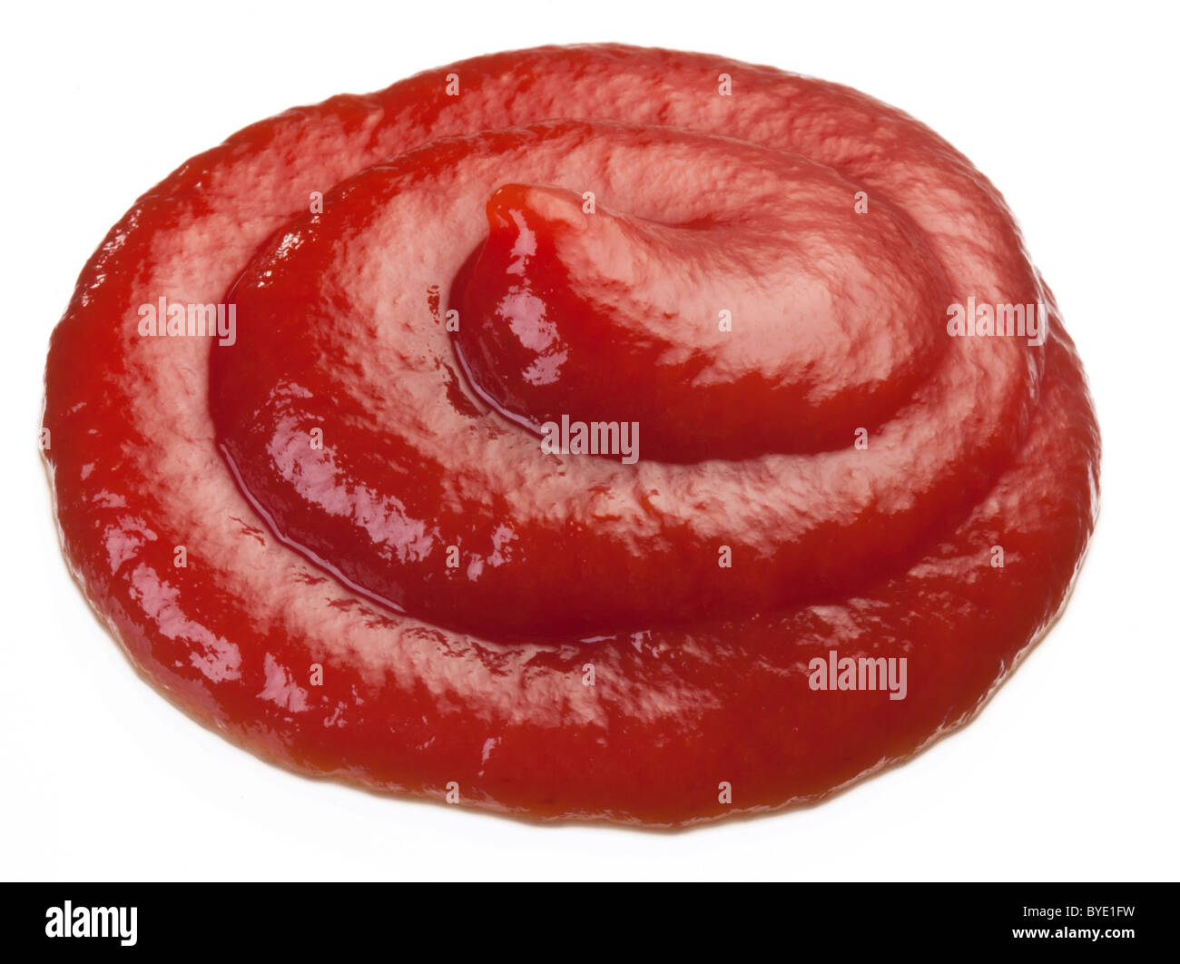 Porzione di ketchup isolato su uno sfondo bianco. Foto Stock