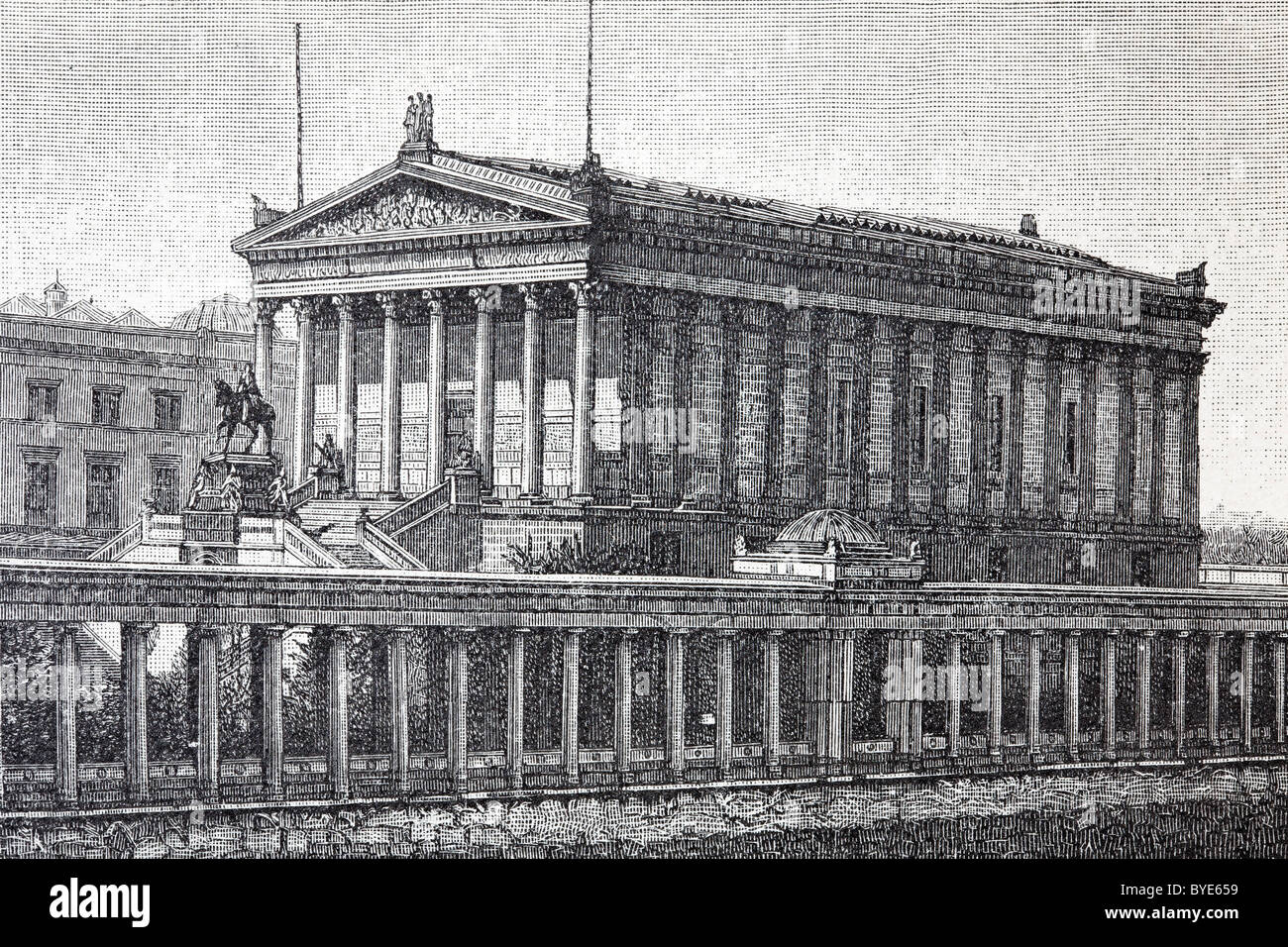 Alte Nationalgalerie, vecchia galleria nazionale, l'Isola dei Musei di Berlino, Germania, libro storico illustrazione del XIX secolo Foto Stock