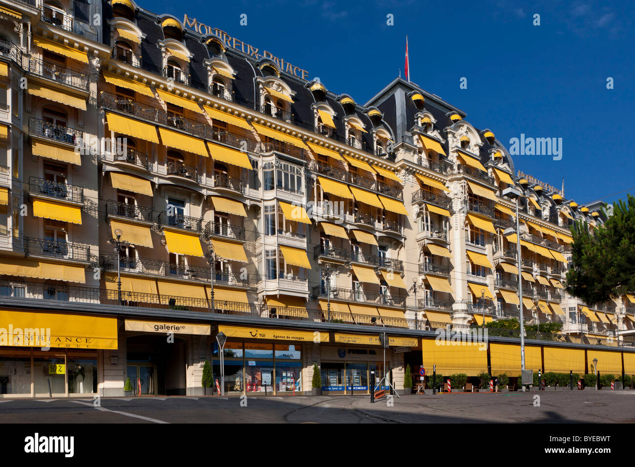 Hotel Montreux Palace, un hotel di prima classe, Montreux, Vevey, sul Lago di Ginevra, nel cantone di Vaud, Svizzera, Europa Foto Stock