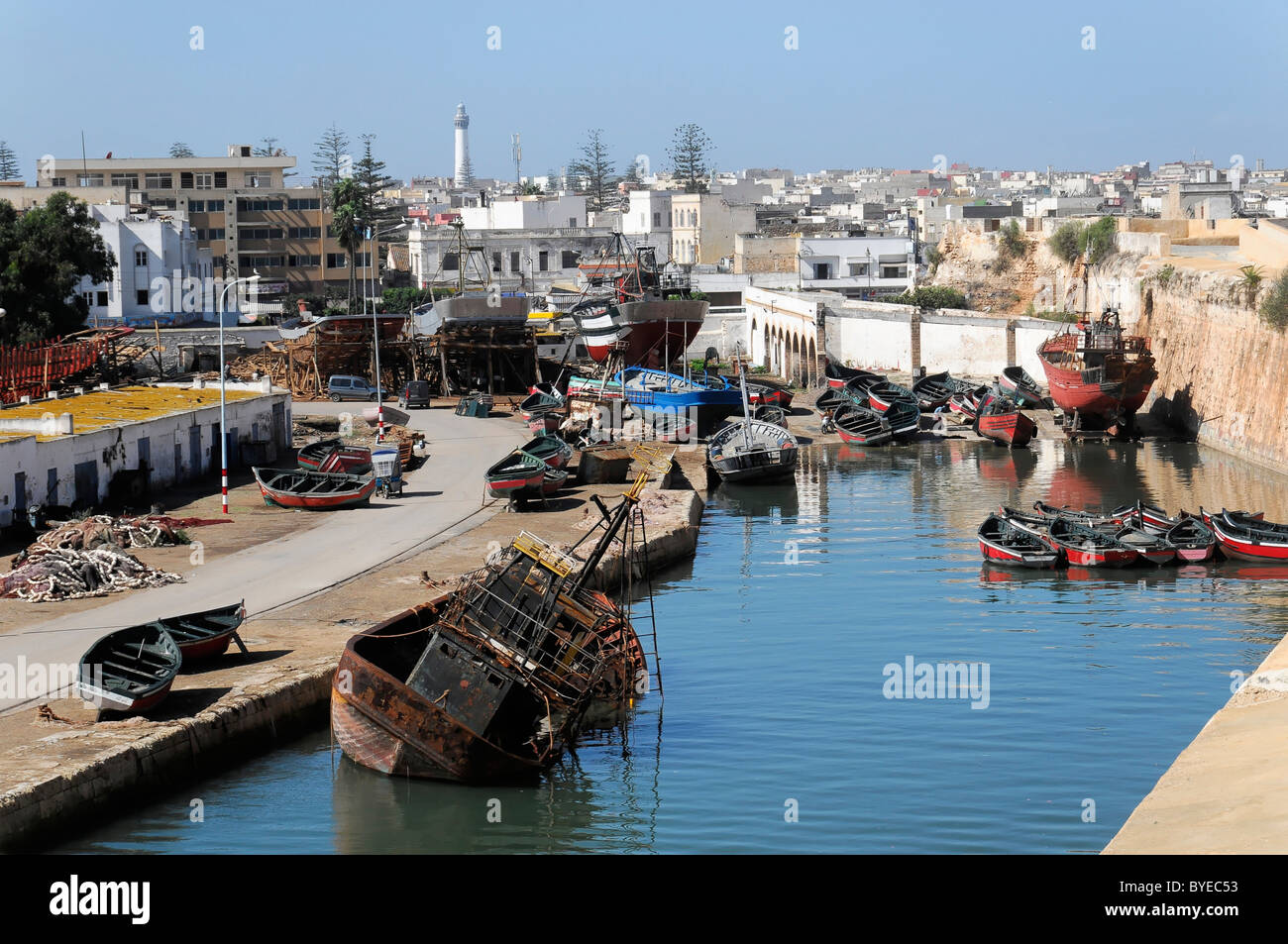 Impianti portuali, El Jadida, Marocco, Africa Foto Stock