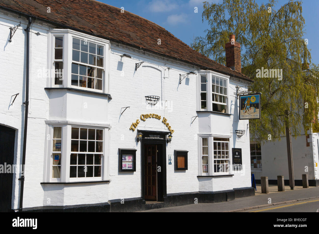 The Queens Head, Ely Street, Stratford-upon-Avon, Warwickshire, Inghilterra, Regno Unito, Europa Foto Stock