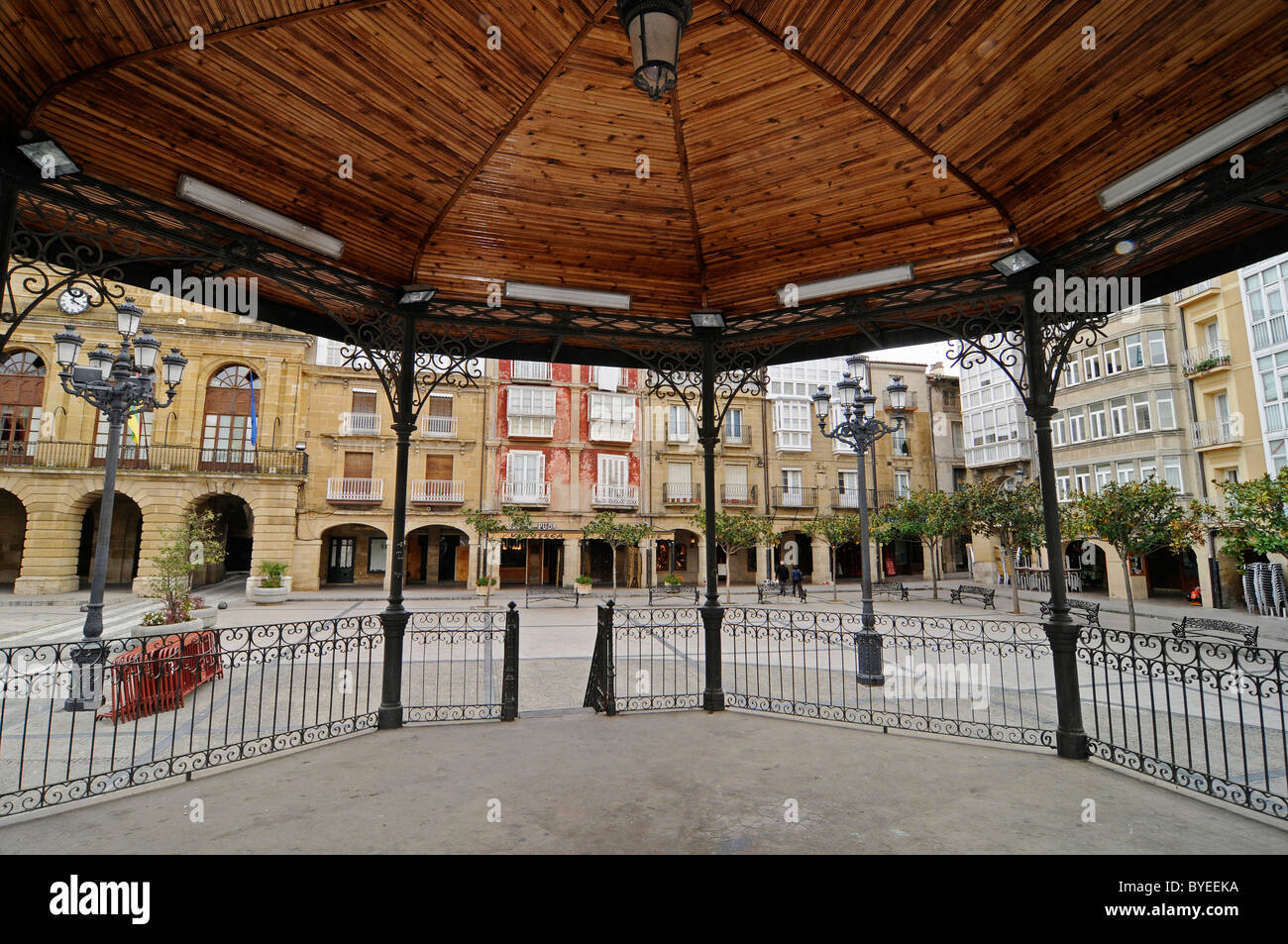 Pavilion, Plaza Mayor, Haro, La Rioja, Spagna, Europa Foto Stock