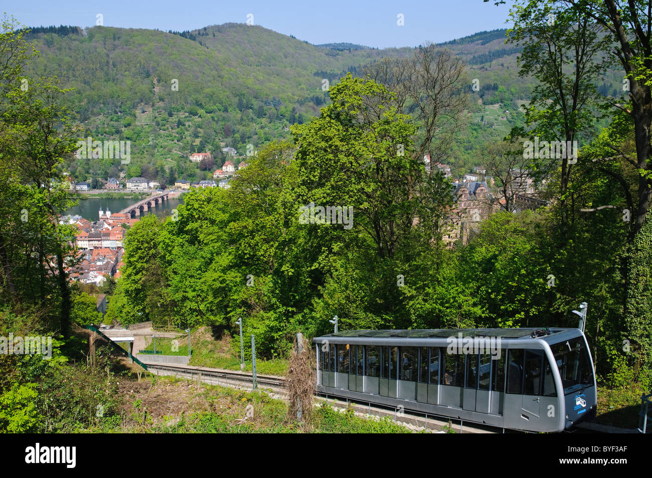 Heidelberg, moderna funicolare, Baden-Württemberg, Germania Foto Stock