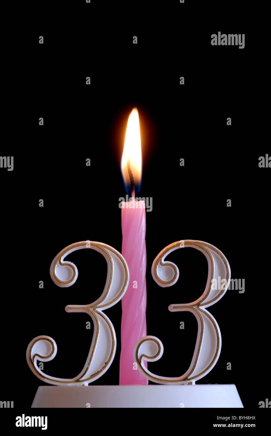 Trentatre anni. Buon compleanno. Foto Stock