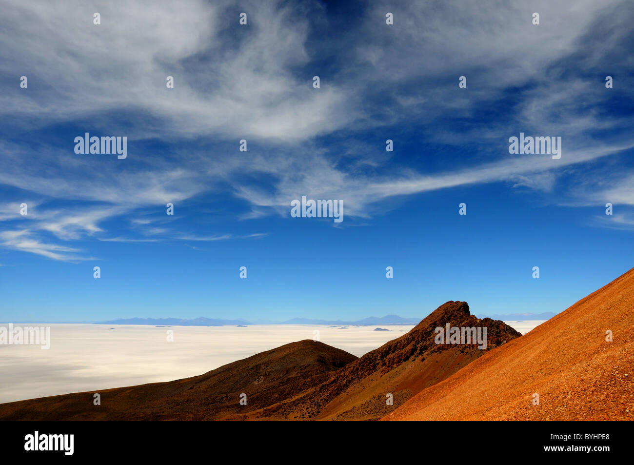 Vulcano Tunupa nel Salar de Uyuni in Bolivia Foto Stock