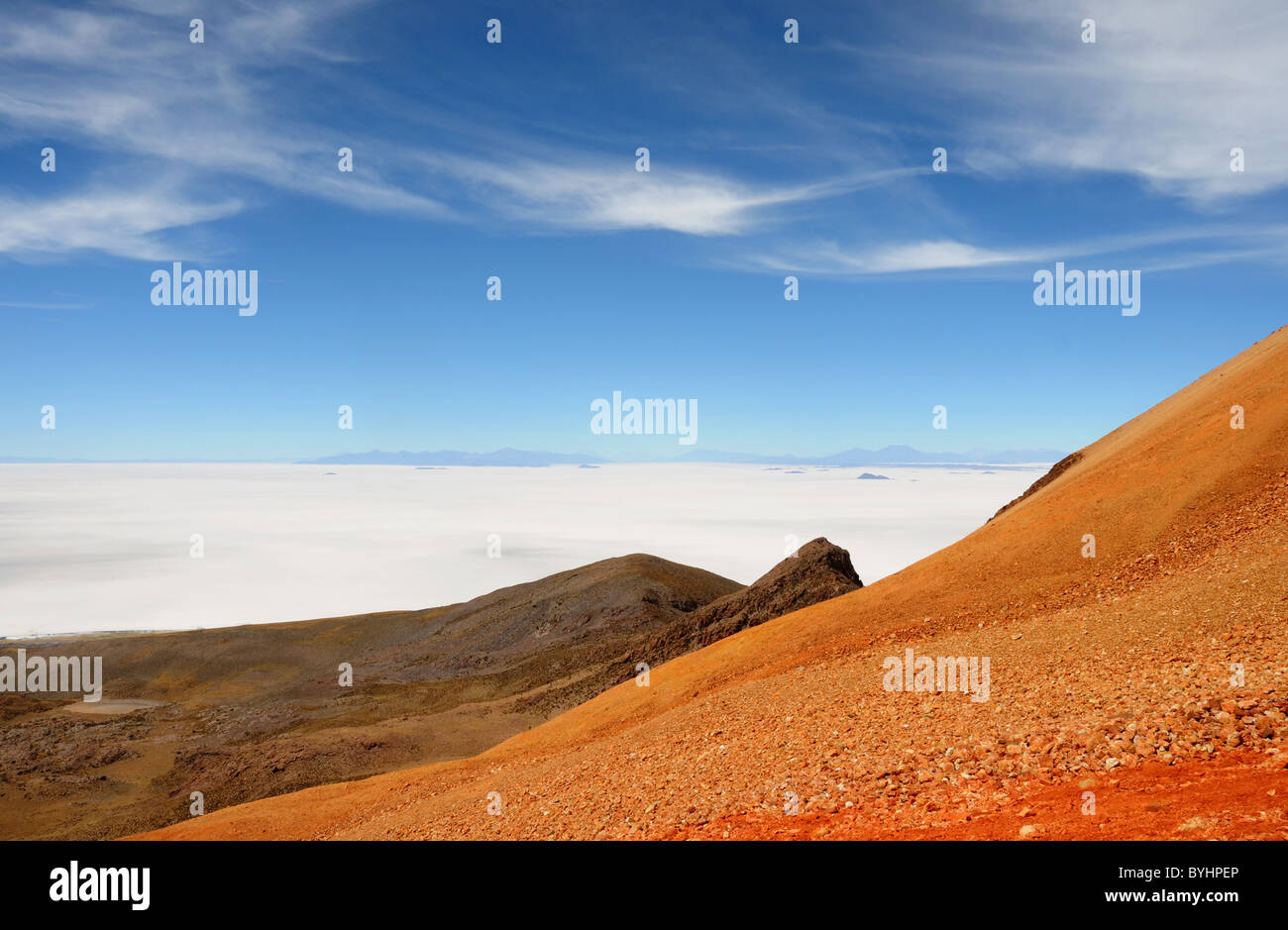 Vulcano Tunupa nel Salar de Uyuni in Bolivia Foto Stock