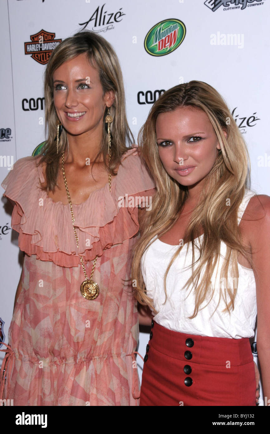 Lady Victoria Hervey e Nadine Coyle da Girls Aloud complesso rivista festeggia il suo quinto anniversario presso Area West Hollywood, Foto Stock