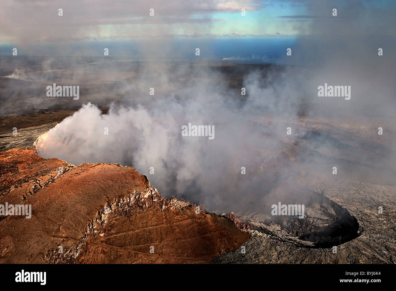 Pu'u 'O'o cratere, Hawaii, Stati Uniti d'America. Foto Stock