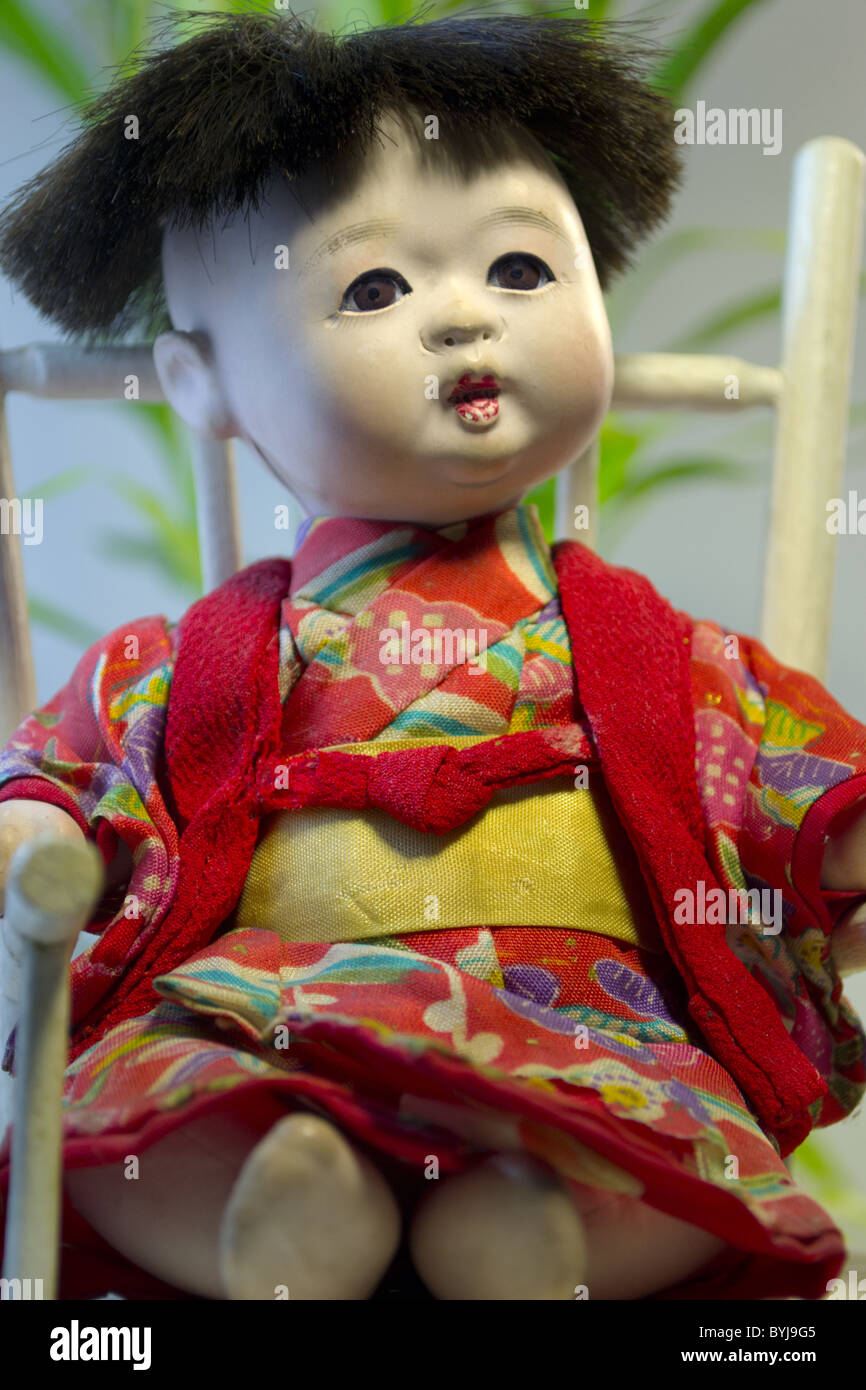 Giapponese antichi Ichimatsu Doll parte anteriore Foto Stock
