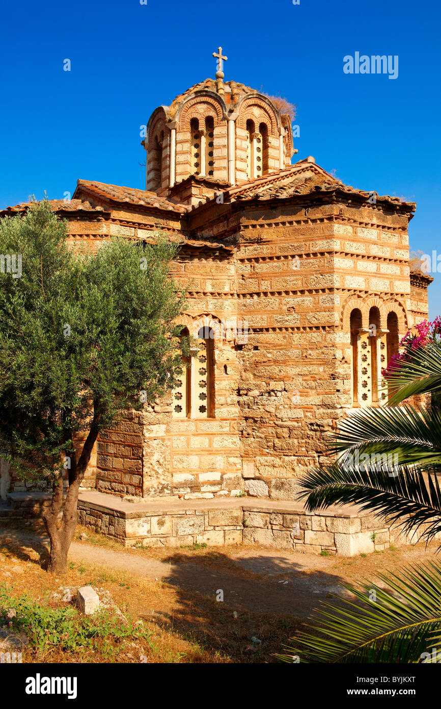 Bizantina chiesa ortodossa greca nell'Antica Agorà di Atene Foto Stock