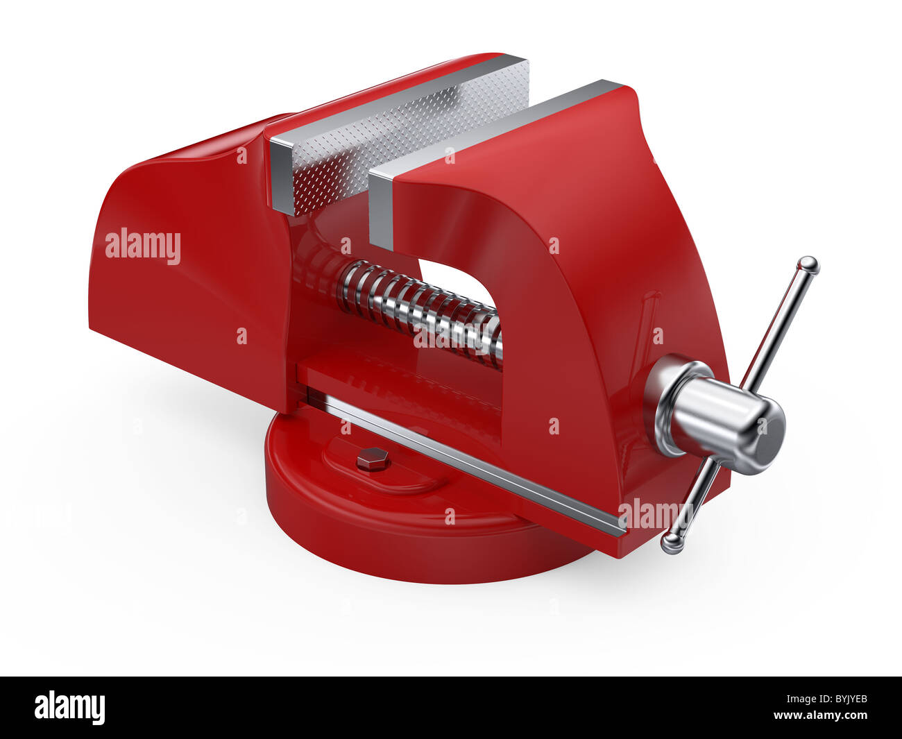 Tabella rossa vise grip su sfondo bianco Foto Stock