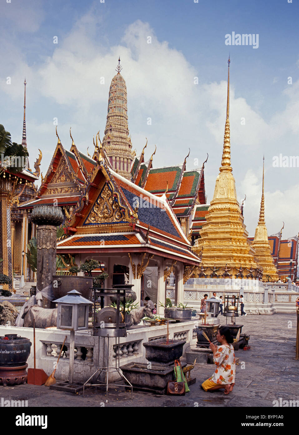 Il Grand Palace (Phra Borom Maha Ratcha Wang), Bangkok, Thailandia, Estremo Oriente. Foto Stock