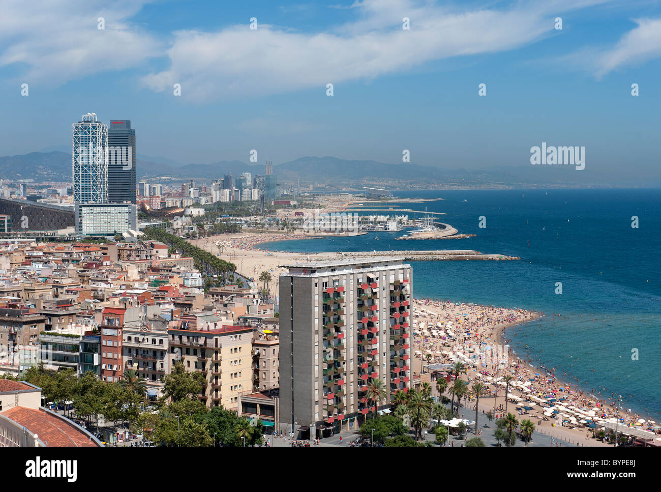 La spiaggia di Barcellona Foto Stock