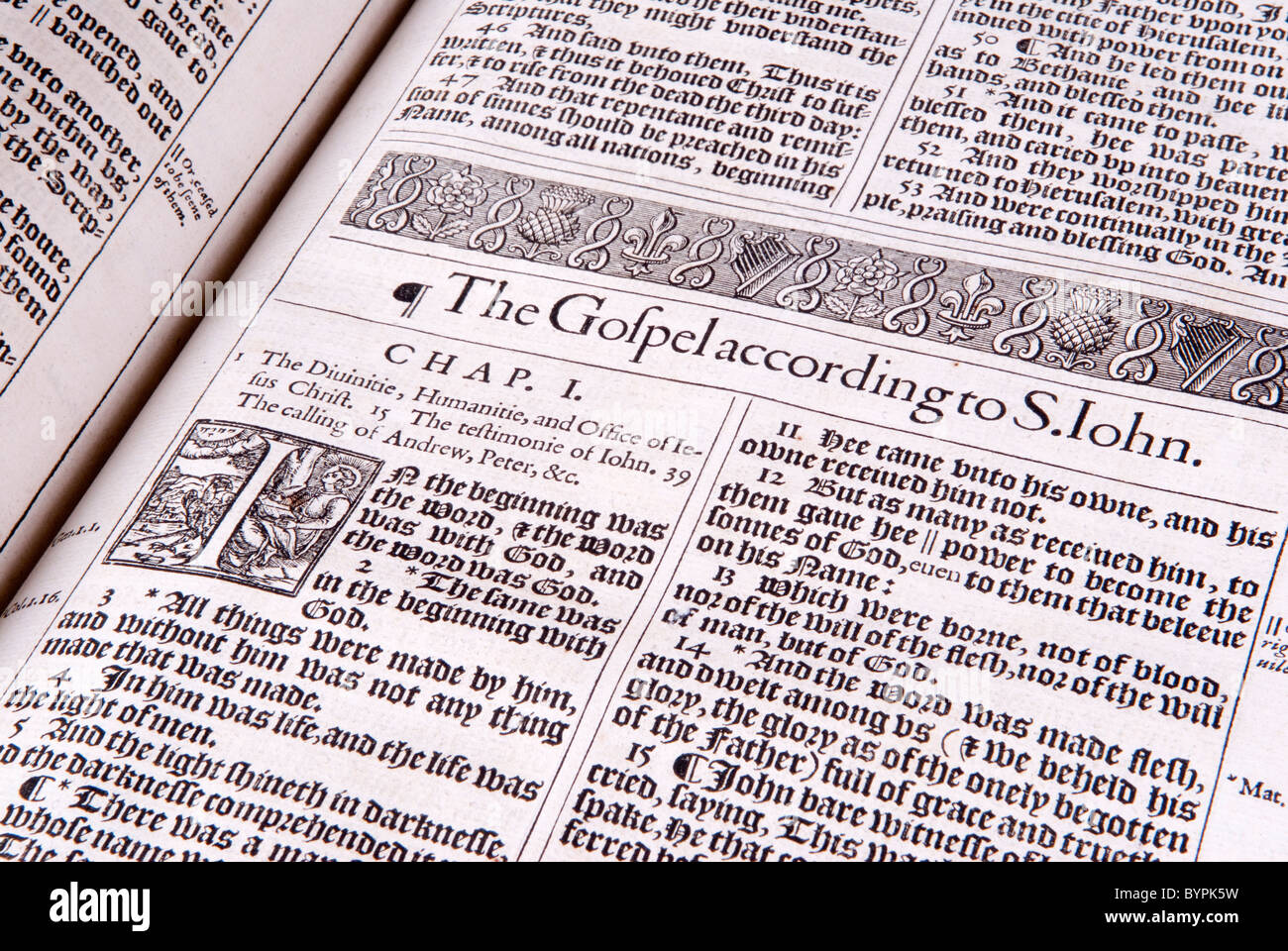 La casa di Hatfield, la Bibbia di re James. Hatfield Hertfordshire Regno Unito. HOMER SYKES Foto Stock