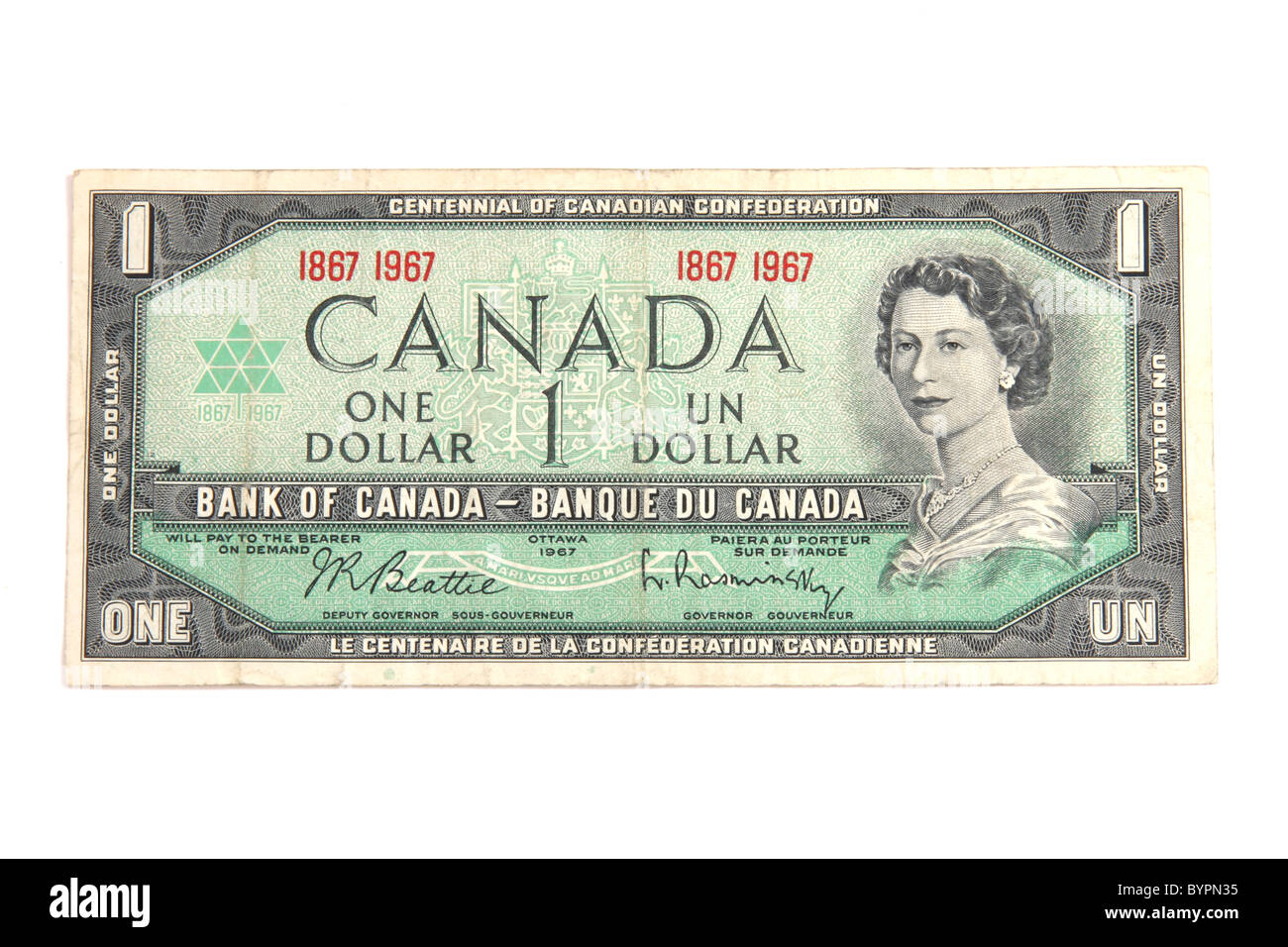 Un Canadese un dollaro nota dagli anni sessanta Foto Stock
