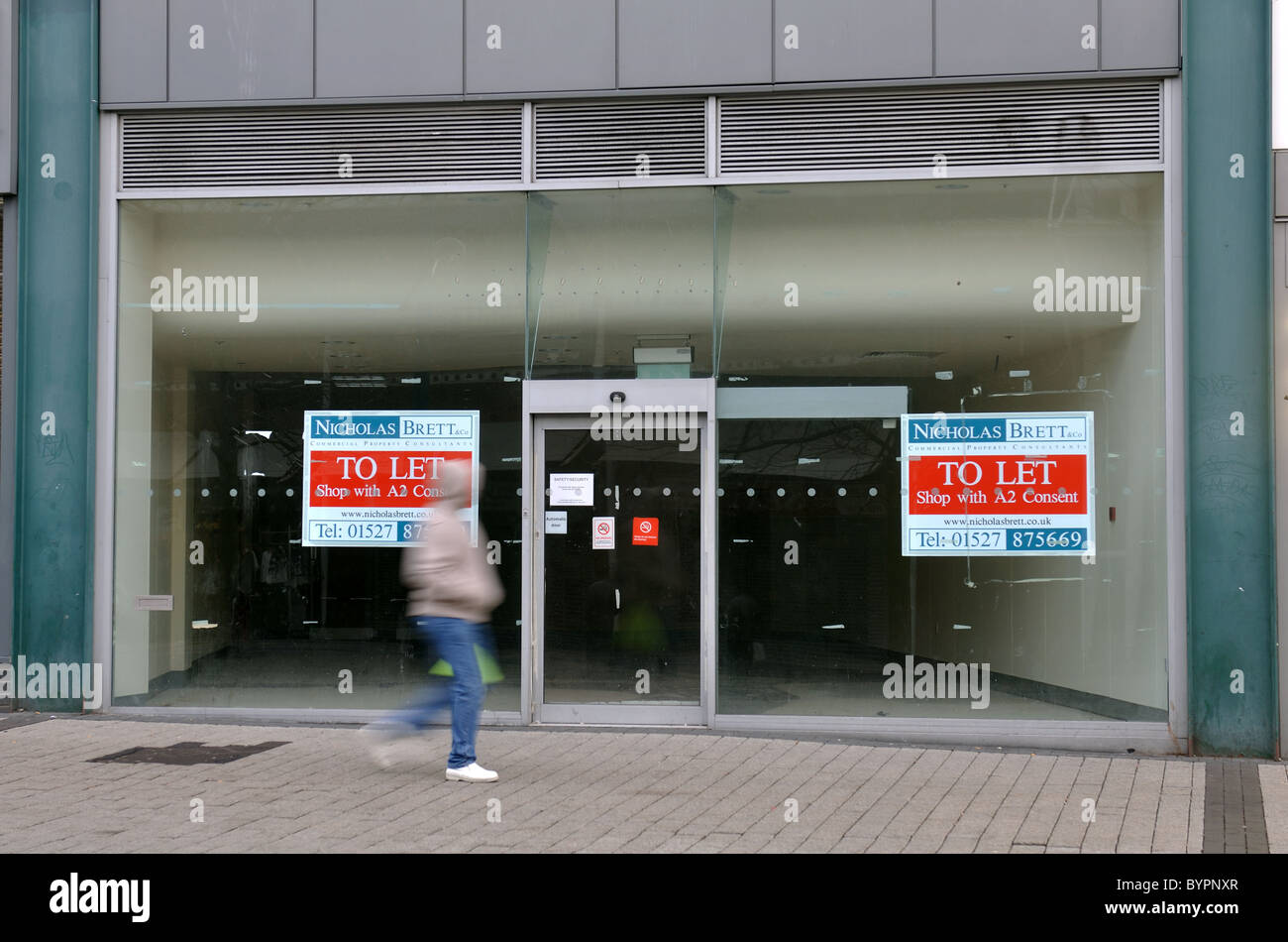 Negozio di vuoto locali per consentire, Birmingham City Centre, Regno Unito Foto Stock