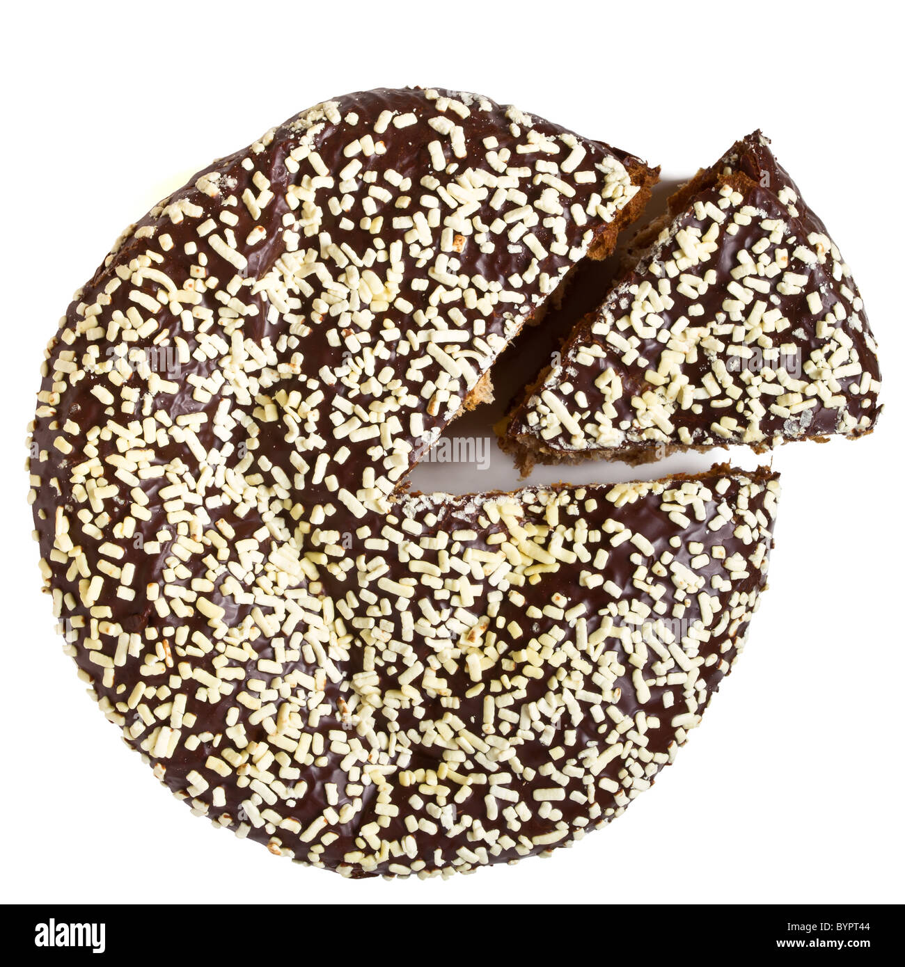 Il cioccolato panettone tradizionale di Natale italiana farcita con crema pasticcera. Foto Stock