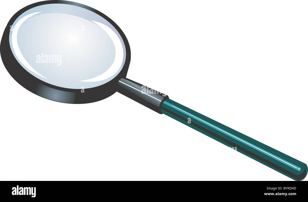 Maniglia verde lente di ingrandimento Foto Stock