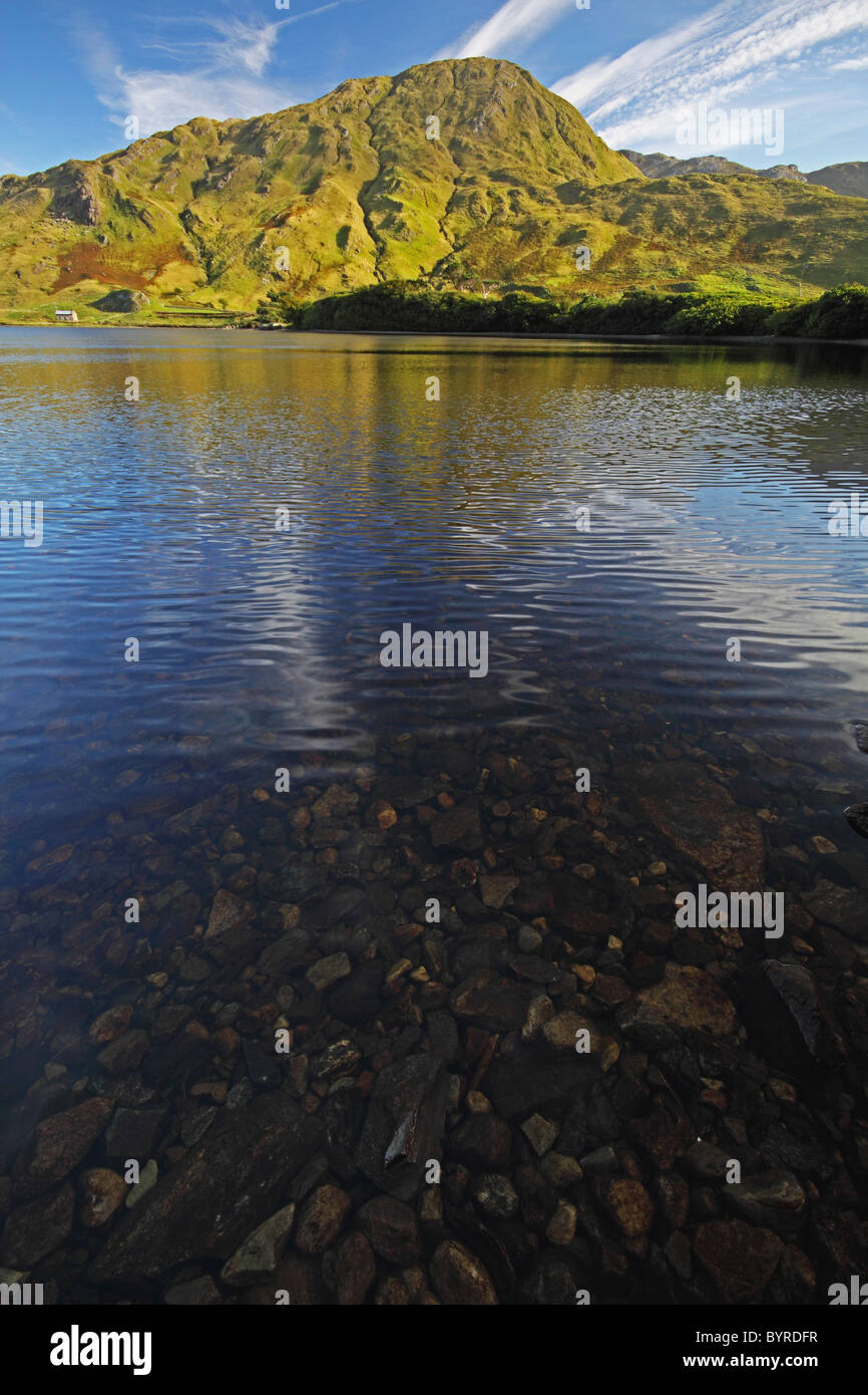 Kylemore lago nella regione di connacht; Connemara, nella contea di Galway, Irlanda Foto Stock